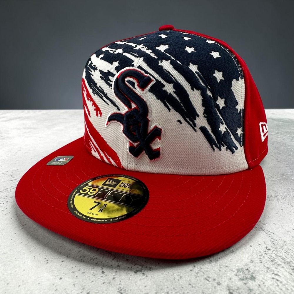 Chicago White Sox Fitted Hat 7 5/8 July 4th On-Field New Era 59FIFTY MLB Cap NEW
